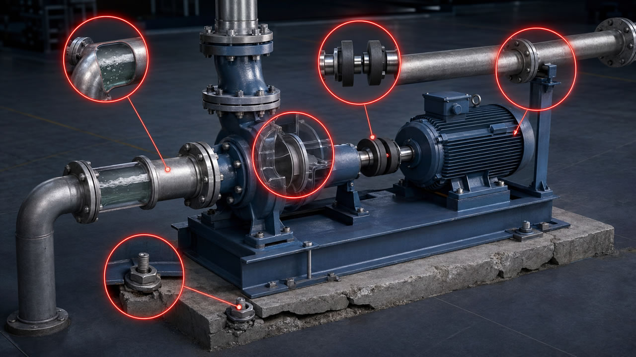 5 erros na instalação que reduzem a vida útil de uma bomba industrial