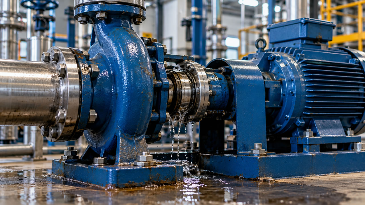 vazamento em bomba industrial